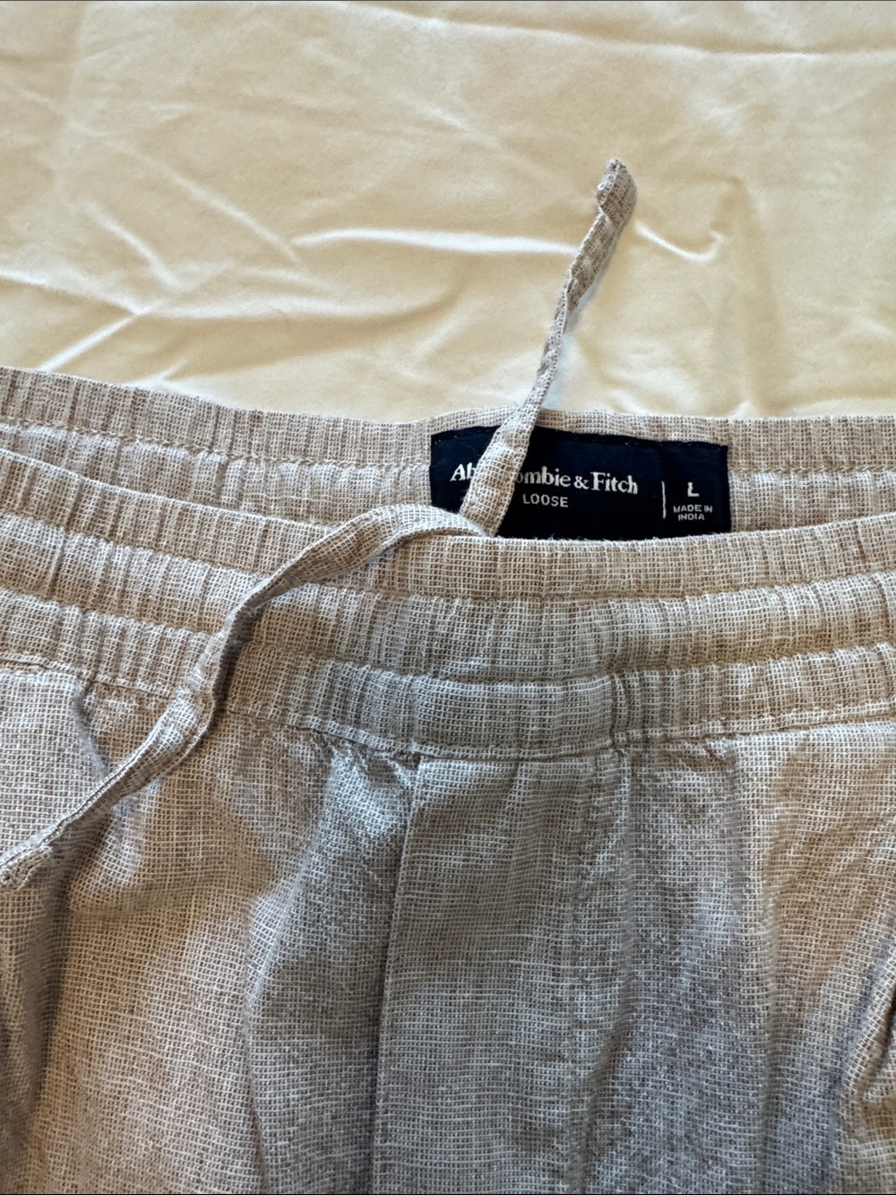 Abercrombie & Fitch Light Beige Linen Pants - Picture 3 of 5